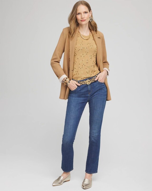Touch of Cool Embellished Leopard Layering Tee - image 2